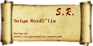 Solya Rozália névjegykártya